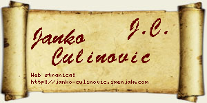 Janko Čulinović vizit kartica